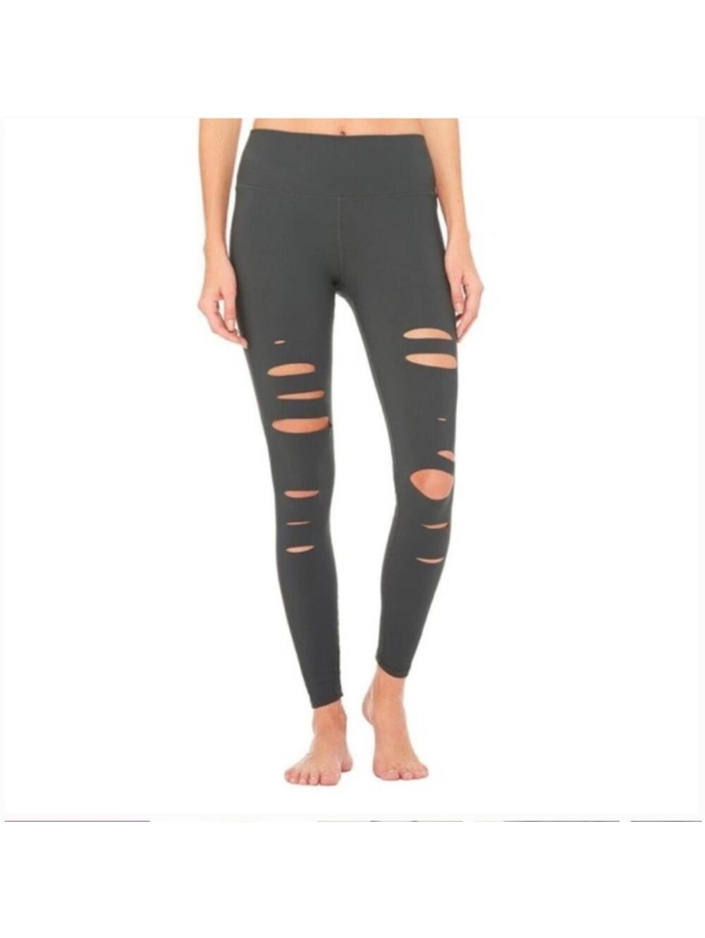 ALO Yoga Black Ripped Leggings